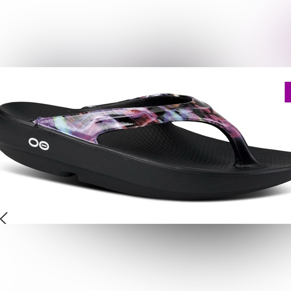 Shoes - Oofas Colorful Abstract Flip Flops